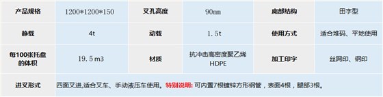 JSL-1212田字塑料托盤（可堆碼）