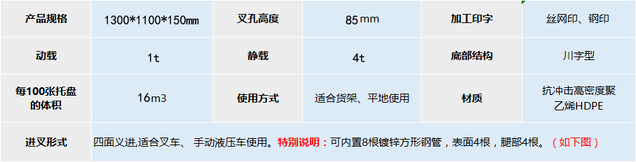 JSL-1311川字網格塑料托盤