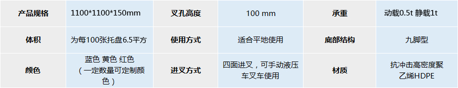 JSL-1111九腳塑料托盤