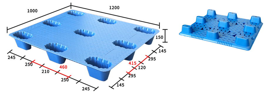 1210-九腳吹塑托盤-尺寸圖