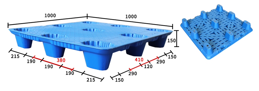 1010-九腳吹塑托盤-尺寸圖