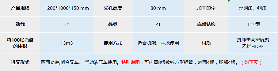 JSL-1210川字塑料托盤